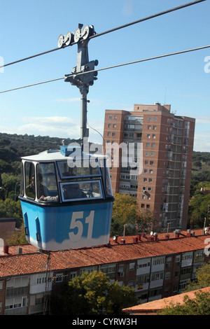 Teleferico Seilbahnen Madrid Spanien Vogelperspektive Stockfoto