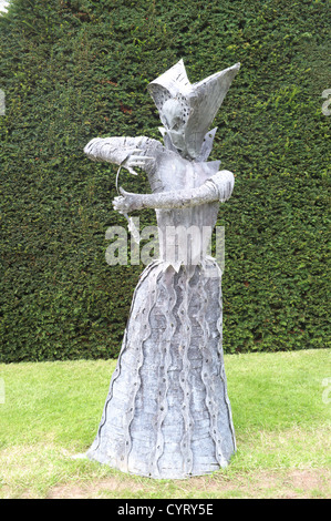 Verzinkte Stahl-Skulptur, die Darstellung von William Shakespeare spielen Lady Macbeth England, UK Stockfoto