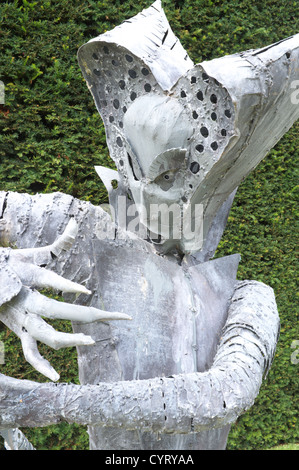 Verzinkte Stahl-Skulptur, die Darstellung von William Shakespeare spielen Lady Macbeth England, UK Stockfoto