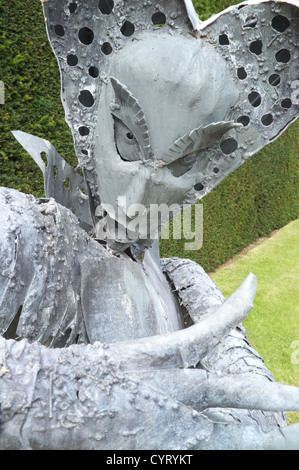 Verzinkte Stahl-Skulptur, die Darstellung von William Shakespeare spielen Lady Macbeth England, UK Stockfoto