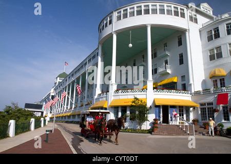 Das Grand Hotel auf Mackinac Insel im Lake Huron, Michigan, USA. Stockfoto