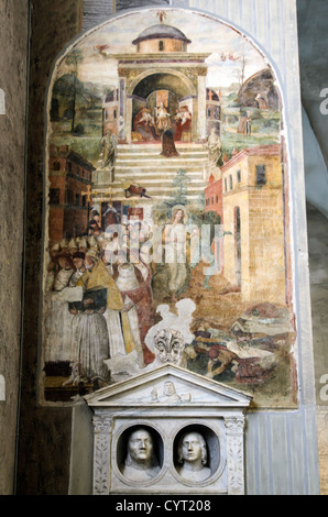 Fresko gemalt während der Pest 1476 in der Basilica di San Pietro in Vincoli (Sankt Peter in Ketten) - Rom, Italien Stockfoto