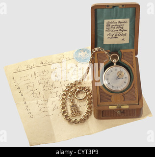 König Maximilian II (1811 - 1864) - König Ludwig II (1845 - 1886), eine goldene Repeater-Uhr mit Uhr ch historisch, historisch, 19. Jahrhundert, Bayern, Bayern, Deutschland, Süddeutschland, Süddeutschland, Königlich, Objekt, Objekte, Stills, Clipping, Cut-out, Cut-outs, Dokument, Dokumente, Additional-Rights-Clearences-not available Stockfoto