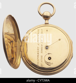 König Maximilian II (1811 - 1864) - König Ludwig II (1845 - 1886), eine goldene Repeater-Uhr mit Uhr ch historisch, historisch, 19. Jahrhundert, Bayern, Bayern, Deutschland, Süddeutschland, Süddeutschland, Königlich, Objekt, Objekte, Stills, Clipping, Cut-out, Cut-outs, Uhr, Uhren, Uhren, Zeitmesser, Additional-Rights-Clearences-not available Stockfoto