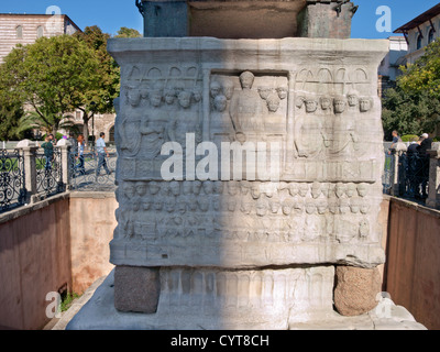 Basis des Obelisken des Theodosius in der Sultanahmet-Platz in Istanbul Türkei Stockfoto