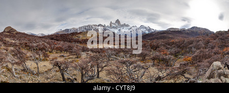 Ein Blick auf Mount Fitz Roy in Patagonien, Argentinien Stockfoto