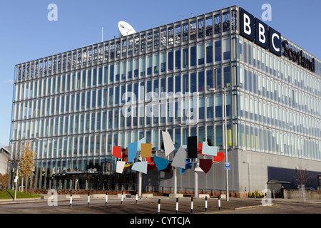 BBC Scotland Headquarters Gebäude am Pacific Quay in Glasgow, Schottland, Großbritannien Stockfoto