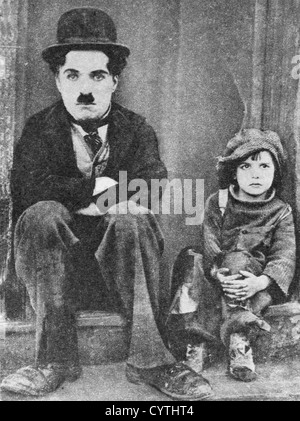 Charlie Chaplin und Jackie Coogan in das Kind Stockfoto