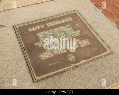 Plaque, Marine Terrace, Central Park, New York Stockfoto