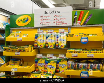 Displays im Staples Store, NYC Stockfoto