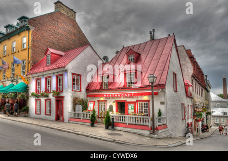 Das Restaurant des Anciennes Canadiens auf Rue St Louis in old Quebec City Stockfoto