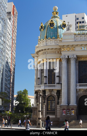 Theatro Municipal (Stadttheater) in Praca Floriano (Floriano Quadrat), Centro, Rio De Janeiro, Brasilien Stockfoto