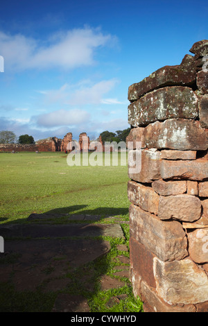 Ruinen der Mission bei San Ignacio Mini (UNESCO Weltkulturerbe), Misiones, Argentinien Stockfoto