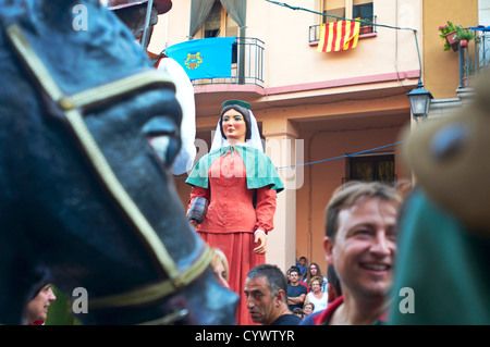 -Traditionen und feste, Cambrils Dorf-Tarragona, Katalonien, Spanien. Stockfoto