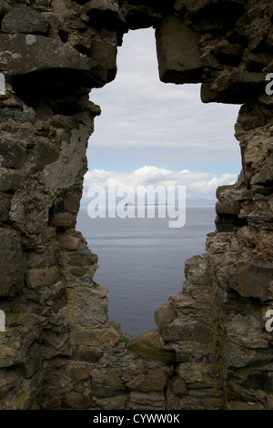 Ansicht von Duntulm Castle, Trotternish, Isle Of Skye Stockfoto