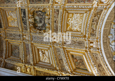 Scala d ' Oro verzierten Decke, Dogenpalast, Venedig, Italien. Stockfoto