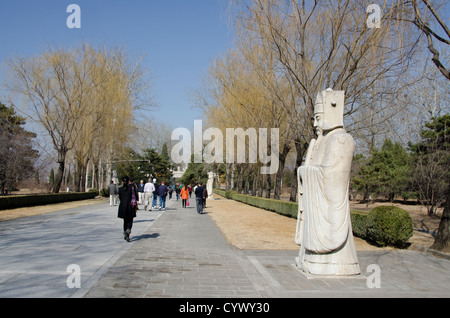 China, Peking. Changling Heiligen Weg (aka Ming-Gräber, Gott Street, The Shendao, Shianling). Stockfoto
