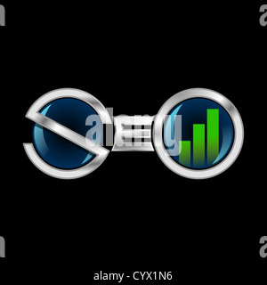 SEO (Search Engine Optimization) Briefe erstellen Sie eine Form von Fernglas zu symbolisieren'suchen'. Stockfoto