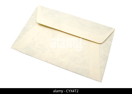 Alte Umschlag auf weißem Hintergrund. Stockfoto
