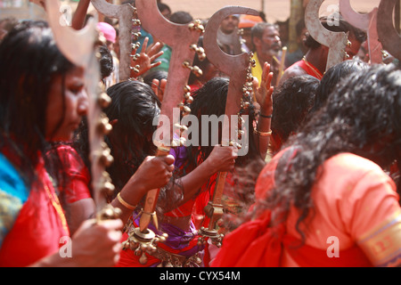 Kodungallur Bharani Festival in Kodungallur Bhagavathy Tempel, Kerala, Indien Stockfoto