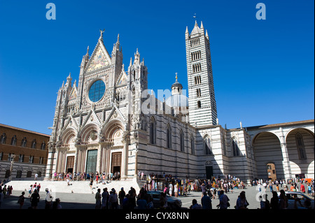 Der Duomo (Kathedrale) im Herzen von Siena in der Toskana in Italien. Stockfoto