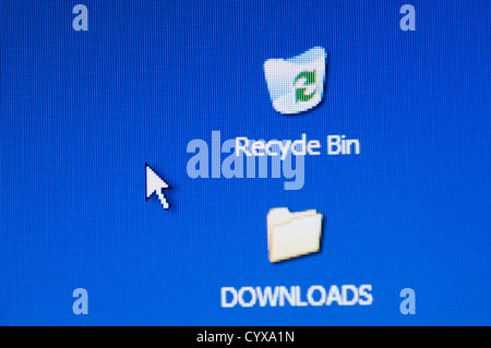 Symbole auf einem Computer-monitor Stockfoto