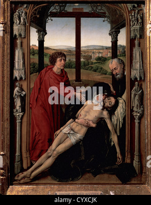 Rogier van der Weyden (1400-1464). Flämischer Maler. Triptychon der Jungfrau Maria. Die Pieta. Die königliche Kapelle. Granada Stockfoto