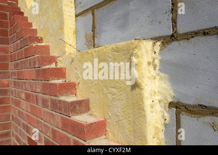 Neue isolierte Hohlraumwand detail Stockfoto