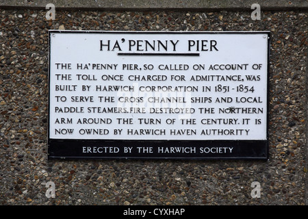 ha'penny Pier im Hafen von Harwich an der Küste von essex Stockfoto