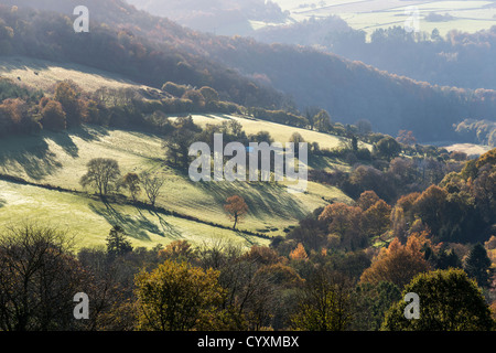 HERBSTLICHE Landschaft aus NR HEWELSFIELD COMMON, WYE VALLEY, Gloucestershire, England UK Stockfoto