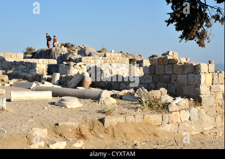 Alten Basilika Ruinen von Agios Stefanos neben Agios Stefanos Strand in der Nähe von Kefalos Beach auf der griechischen Insel Kos Stockfoto