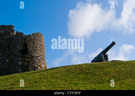 Tenby Burg und Kanone Stockfoto