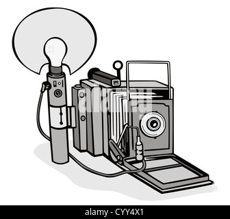 Illustration einer Vintage-Kamera im retro-Stil gemacht. Stockfoto