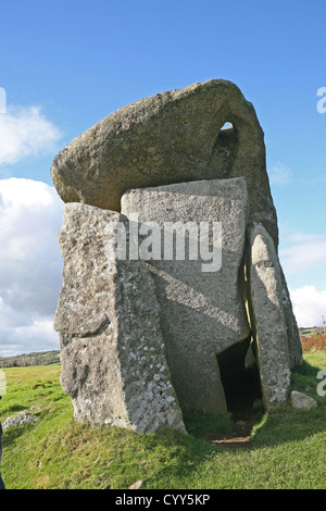 Trethevy Quoit neolithischen Kammergrab zwischen St CLeer und Darite auf Bodmin Moor Cornwall England UK GB Stockfoto