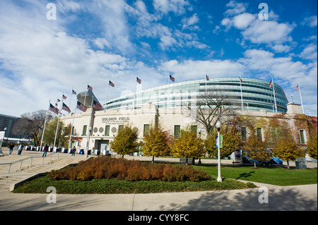 Soldier Field, Heimat der National Football League Team, die Chicago Bears. Stockfoto