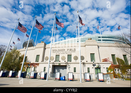 Soldier Field, Heimat der National Football League Team, die Chicago Bears. Stockfoto