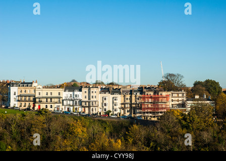 Bunte georgischen Reihenhäuser in Clifton, Bristol, Großbritannien Stockfoto