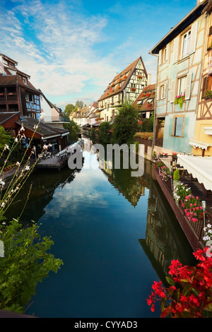 Rahmung Holzhäuser auf Klein-Venedig, Colmar, Elsass, Frankreich Stockfoto