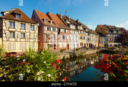 Holz Häuser Rahmen an der Fischhändler Viertel klein-Venedig, Colmar, Elsass, Frankreich Stockfoto