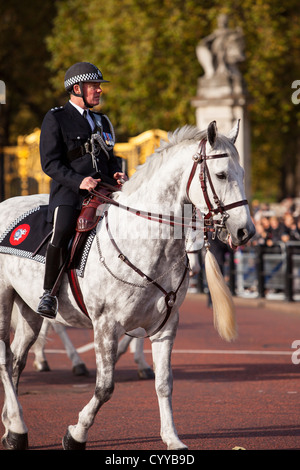 Berittene Polizisten am Buckingham Palace, London England, UK Stockfoto