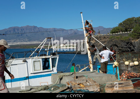 Santo Antao Porto Novo Kap Verde Hafen Insel Meer Stockfoto