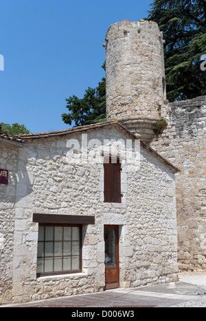 Traditionelles Gebäude in Eymet, einer Bastide-Stadt in der Dordogne-Region von Frankreich Stockfoto