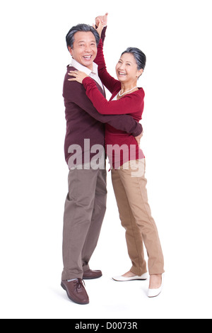 Glückliche ältere Paare tanzen Stockfoto