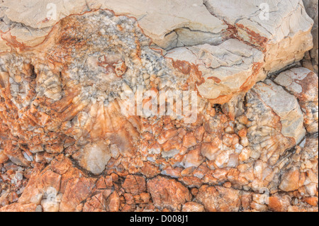 Detail der Dolomit, Calcit Steinoberfläche Stockfoto