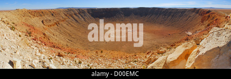 Panoramablick auf Meteor-Krater befindet sich in Winslow Arizona Stockfoto