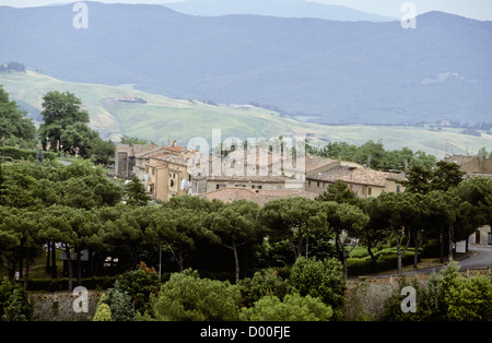 Bergdörfer, Dörfer, antike römische Überreste, Landwirtschaft, Weinbau, Chiantishire, Toskana, 09 / 1994 Digital Dia Konvertierungen, Stockfoto