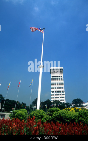 Nationalflagge Pol (größte in Malaysia), 7. weltweit höchste (2010), Kuala Lumpur, Malaysia. Stockfoto