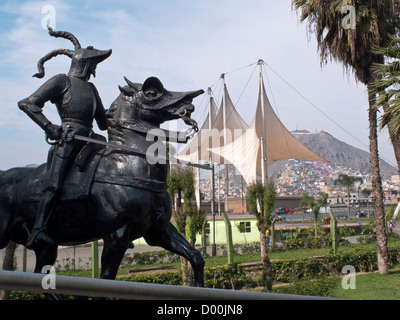 Peru. Lima-City. Statue des Eroberers Francisco Pizarro (1478-1541) von Peru. Stockfoto