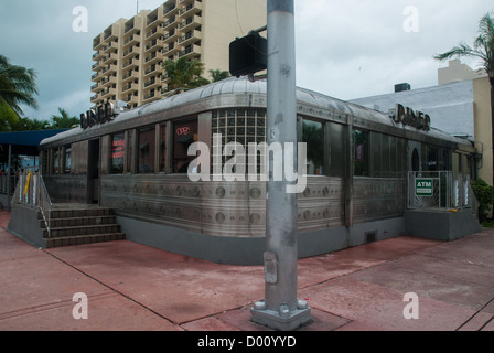 Das 11th Street Diner am Washington Avenue, South Beach, Miami, Florida Stockfoto