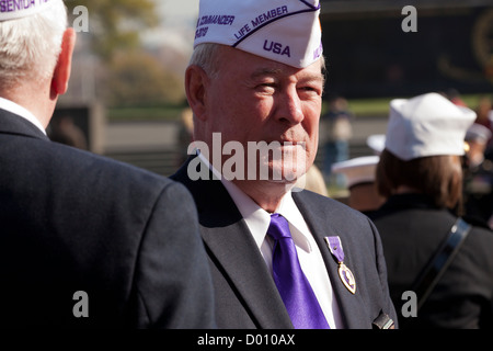 US-Militär Veteranen, Purple Heart-Empfänger Stockfoto